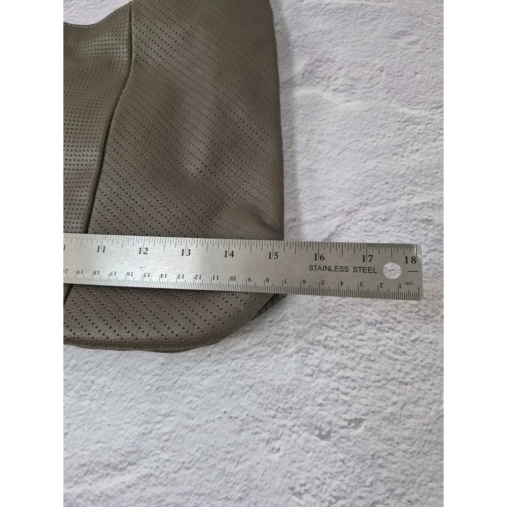 Splendid Hobo Bag Perforated Leather Shoulder Olive Taupe Slouchy Minimalist